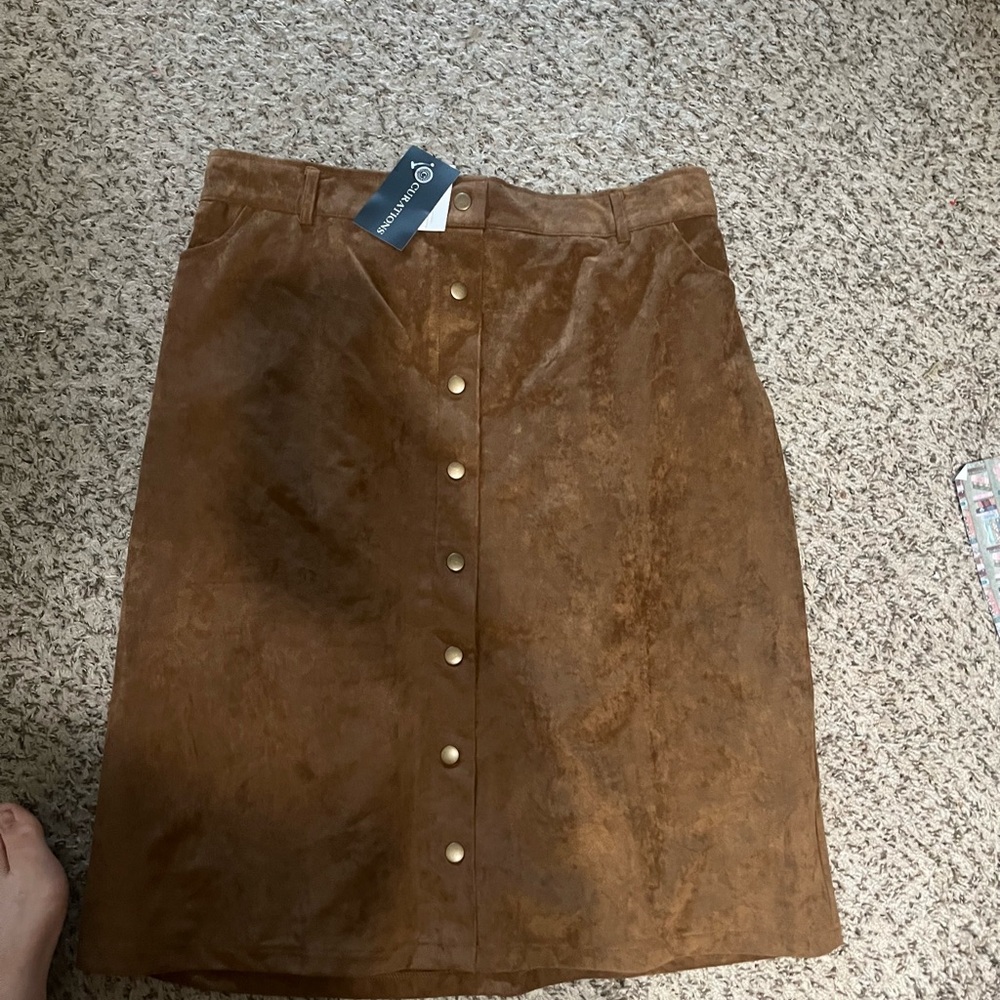 Brown Knee-Length Pencil Skirt for Work